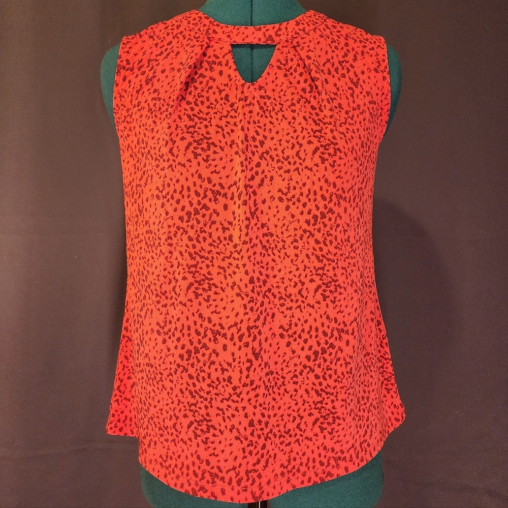 Red/Orange Print Sleeveless Top